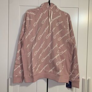 Champion Pink Heritage Logo Fleece Lined Hoodie